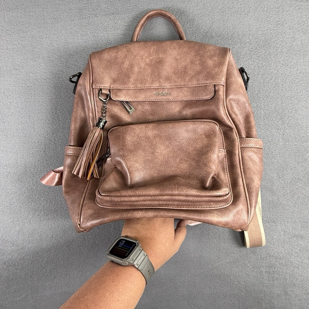 SHRRIE Women's Fashionable Leather Backpack Brown‎